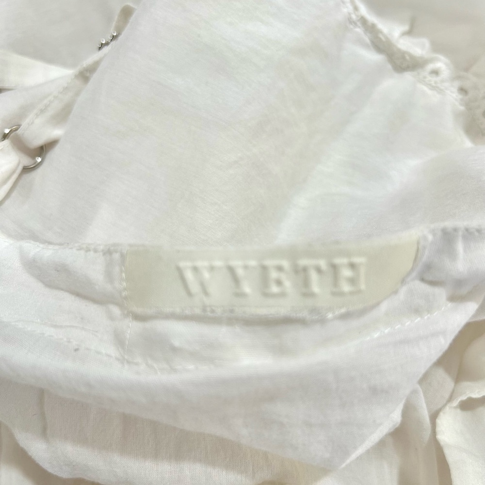 Wyeth by Todd Magill Silk White Boho Midi Dress XS 🦋 $135 (P 16”) - Picture 6 of 7